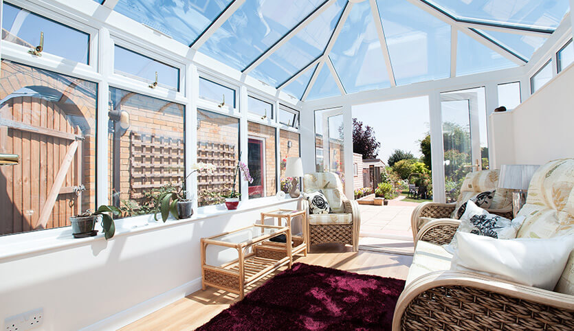 uPVC Edwardian conservatory interior view