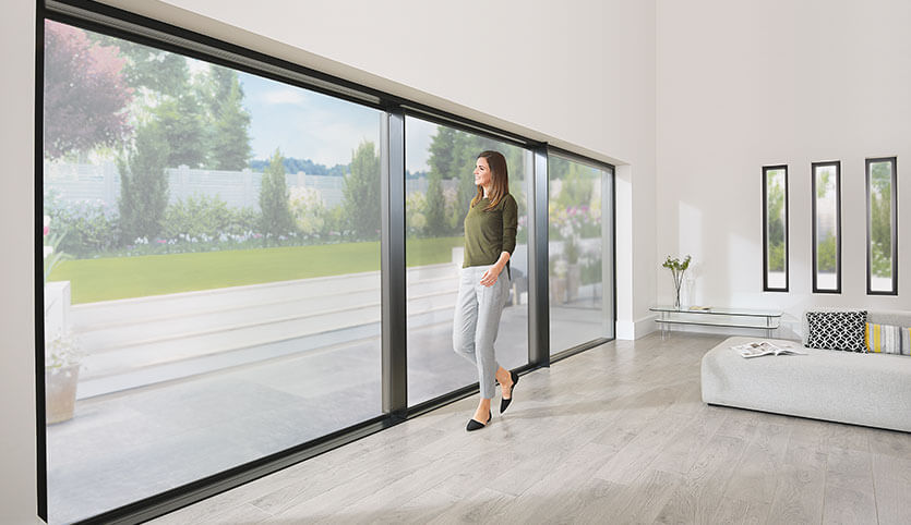 Wide span aluminium sliding patio doors