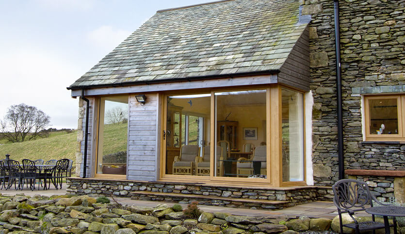 Light oak effect uPVC sliding patio door